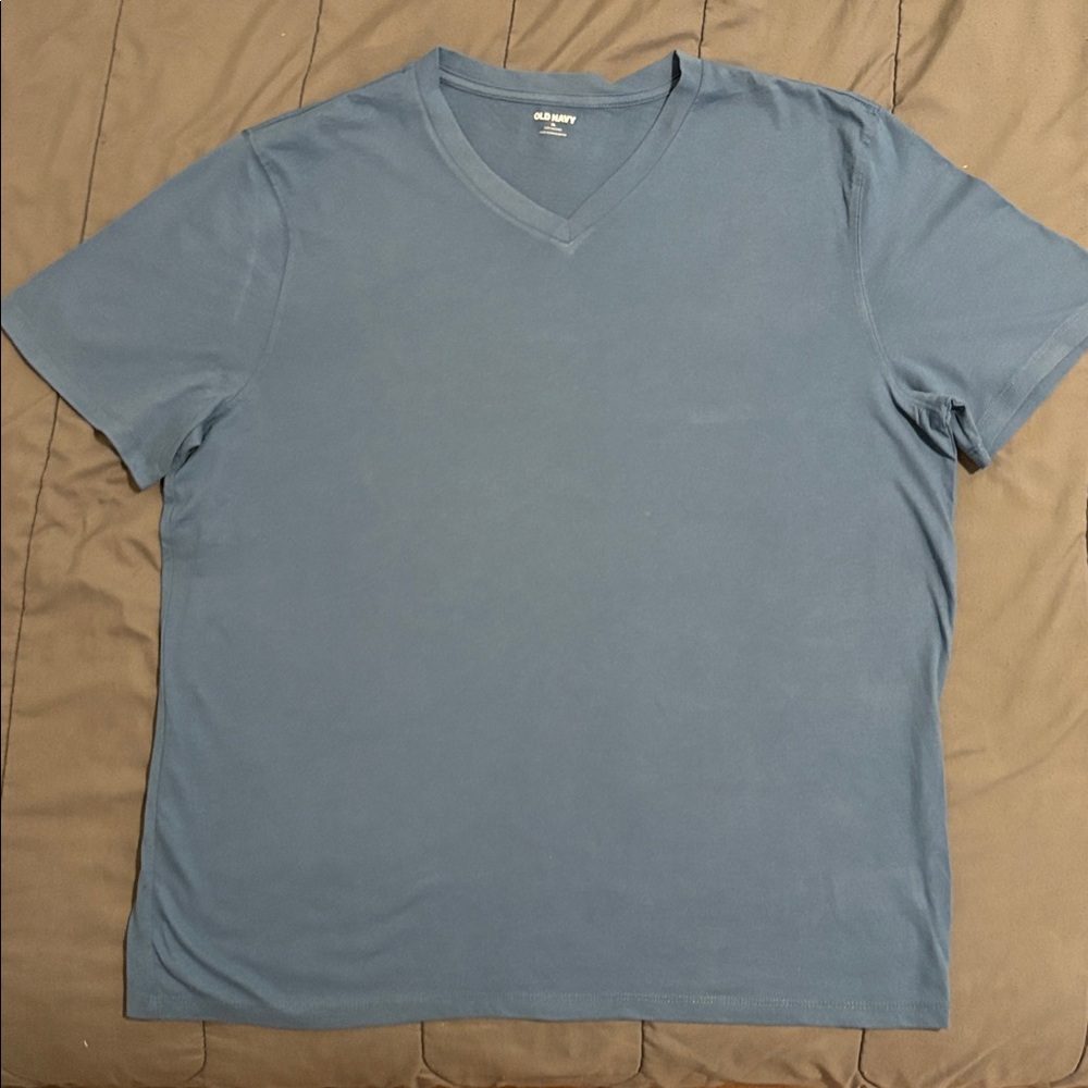 Old Navy Men's Slate Blue V-Neck Tee